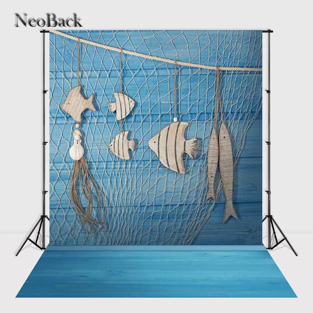NeoBack 5x7 футов виниловые тканевые летние синие деревянные полы Фото фоны Дети