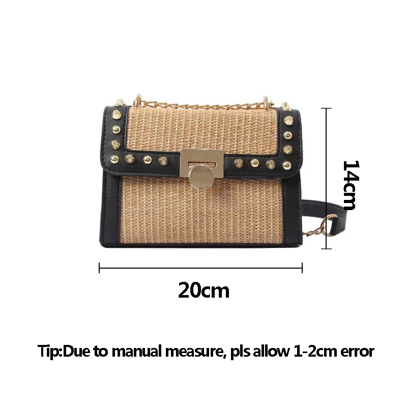 New Women Autumn Rivet Straw Bags INS Popular Female Fashion Knitting Handbag Lady Woven Shoulder Bag Travel Crossbody SS3440
New Women Autumn Rivet Straw Bags INS Popular Female Fashion Knitting Handbag Lady Woven Shoulder Bag Travel Crossbody SS3440
