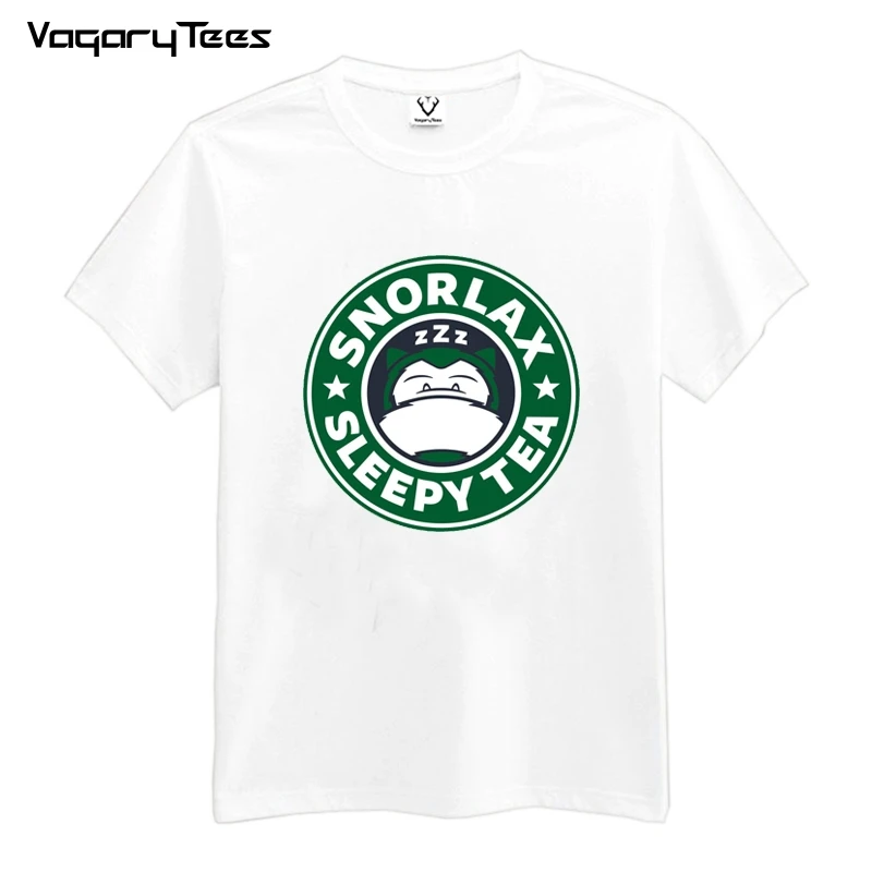 Футболки с героями мультфильмов Ash Расслабьтесь Carry On Snorlax Sleep Homme унисекс Camisetas