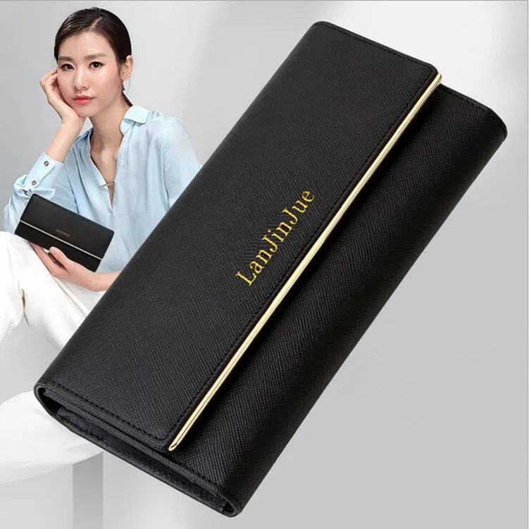 Женский дизайнерский кошелек длинный кожаный бумажник для телефона роскошный