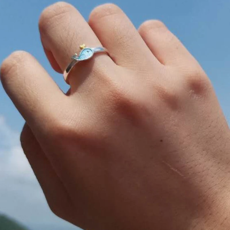 YAOLOGE 925 Sterling Silver Blue Little Whale Open Rings Marine Life Lady Finger Jewelry Gift Accessories Wholesale Adjustable
YAOLOGE 925 Sterling Silver Blue Little Whale Open Rings Marine Life Lady Finger Jewelry Gift Accessories Wholesale Adjustable