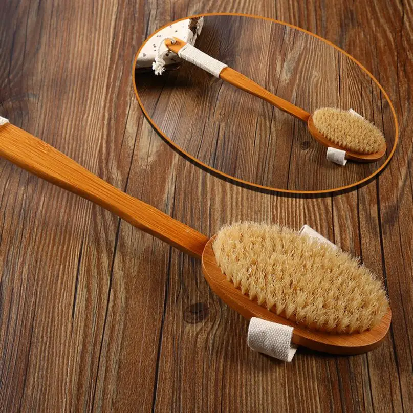 Natural Bristle Bath Brush Long Handle Wooden Bristles Soft Hair Rub Back Shower Brush Remove the horny massage brush D20
Natural Bristle Bath Brush Long Handle Wooden Bristles Soft Hair Rub Back Shower Brush Remove the horny massage brush D20