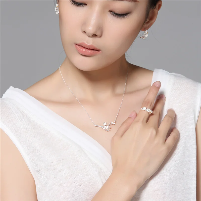 New Elegant Flower Branch Rings for Women Wedding Rings Jewelry Fashion Open Adjustable