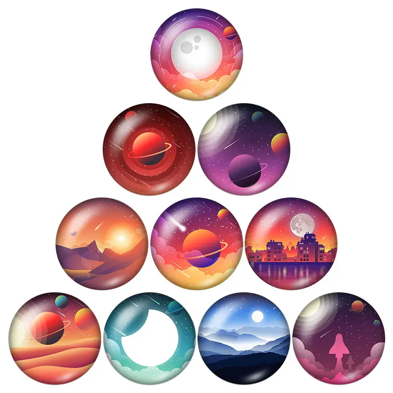 New planet Moon Sun outer space 10pcs mixed 12mm/16mm/18mm/25mm Round photo glass cabochon demo flat back Making findings
New planet Moon Sun outer space 10pcs mixed 12mm/16mm/18mm/25mm Round photo glass cabochon demo flat back Making findings