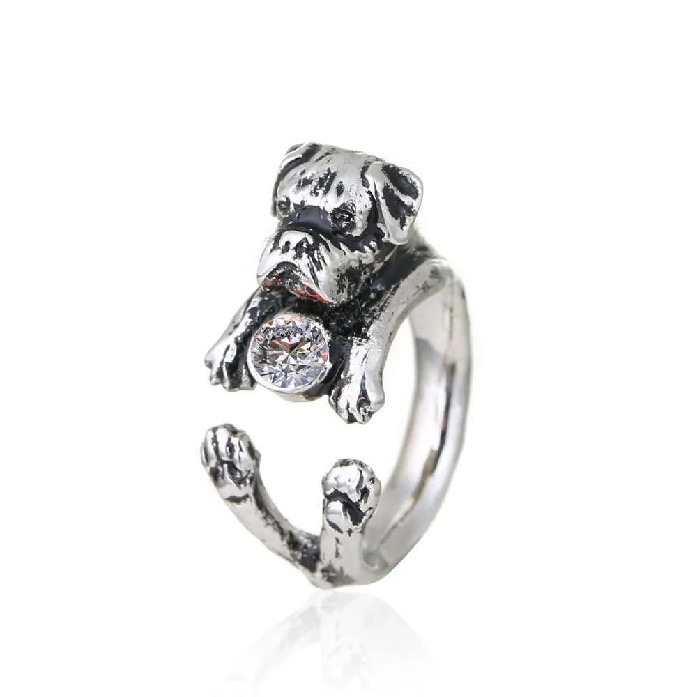 Adjustable Hippie Pug Ring Free Size Punk Animal Pug Dog Ring Crystal rhinestone Fashion Antique Silver plated jewelry 
Adjustable Hippie Pug Ring Free Size Punk Animal Pug Dog Ring Crystal rhinestone Fashion Antique Silver plated jewelry