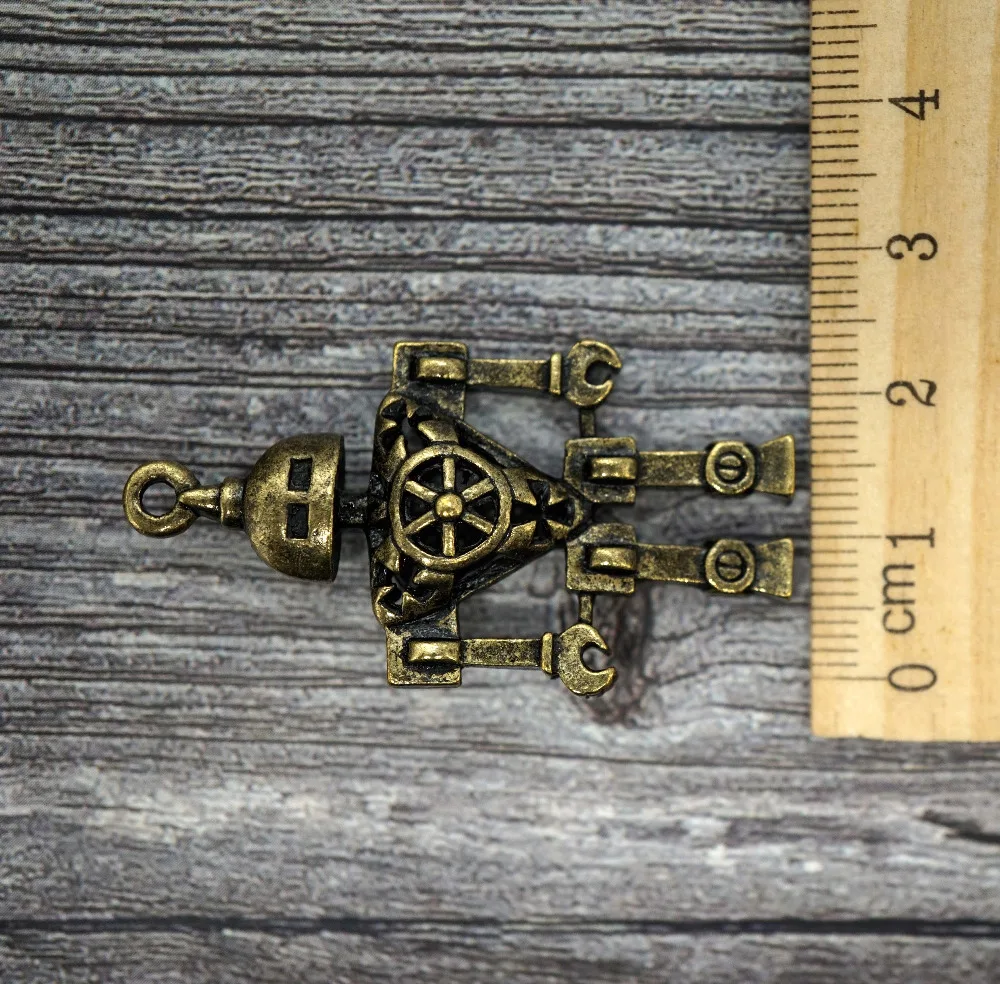 2PCS/lot 45x25mm Bronze color Hollow robot charms for making necklace Jewelry for women 2019 bracelet , keychain craft supply
2PCS/lot 45x25mm Bronze color Hollow robot charms for making necklace Jewelry for women 2019 bracelet , keychain craft supply