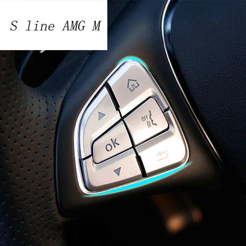 Car Styling Steering Wheel Button Covers Trim Stickers for Mercedes Benz GLC A C Class W205 X253 CLA C177 GLA X156 Accessories
Car Styling Steering Wheel Button Covers Trim Stickers for Mercedes Benz GLC A C Class W205 X253 CLA C177 GLA X156 Accessories
