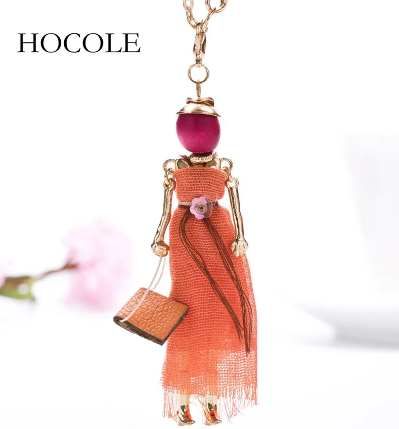 HOCOLE Modern Design Handmade French Doll Necklace Lovely Long Chain Pendant Rhinestone Necklaces Women Girl Statement Jewelry
HOCOLE Modern Design Handmade French Doll Necklace Lovely Long Chain Pendant Rhinestone Necklaces Women Girl Statement Jewelry