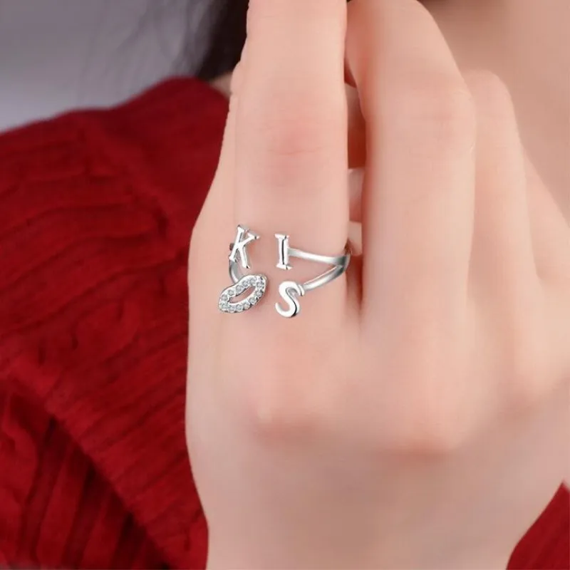 Korean Fashion 925 Sterling Silver Jewelry Creative Temperament Love Heart Crystal Female Kiss Opening Rings SR309
Korean Fashion 925 Sterling Silver Jewelry Creative Temperament Love Heart Crystal Female Kiss Opening Rings SR309