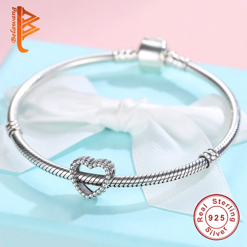 BELAWANG 925 Sterling Silver Charm Hollow Heart beads Fit Original Beads 925 Silver Bracelet Jewelry making
BELAWANG 925 Sterling Silver Charm Hollow Heart beads Fit Original Beads 925 Silver Bracelet Jewelry making