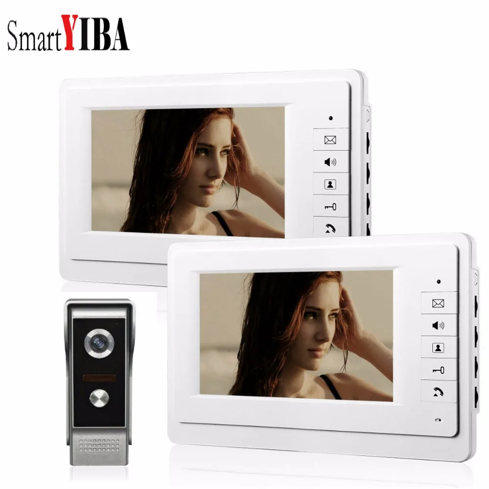 SmartYIBA 7 дюймов видео проводной дверной звонок видеодомофон для частного дома
