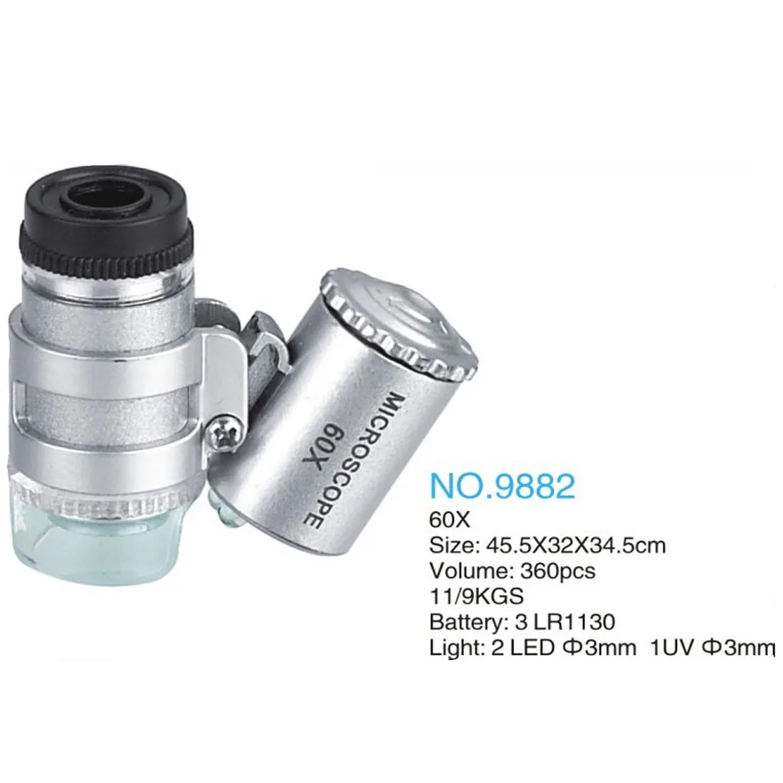 New Arrival 1pc 60X Mini Microscope Jeweler Loupe Lens Illuminated Magnifier Glass With LED UV Light
New Arrival 1pc 60X Mini Microscope Jeweler Loupe Lens Illuminated Magnifier Glass With LED UV Light