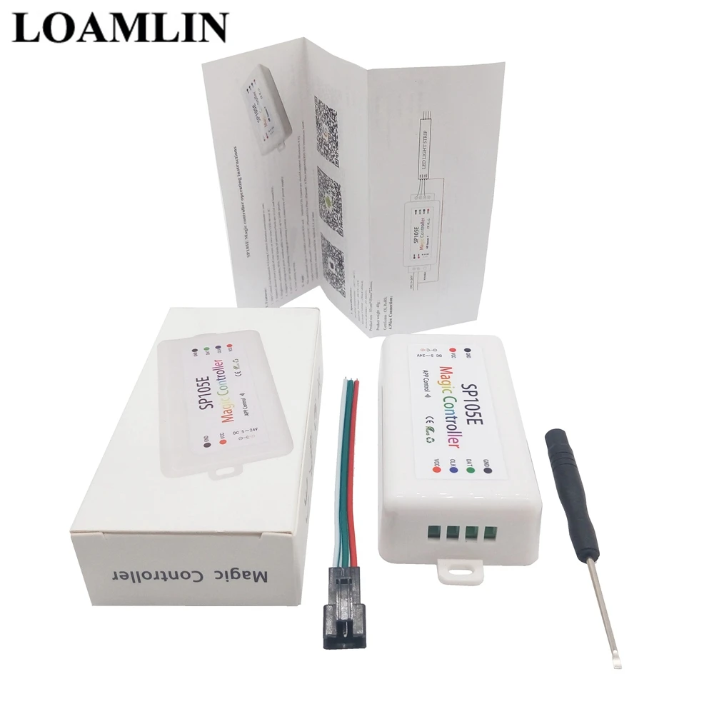 SP105E Led Strip Bluetooth RGB Controller WS2801 WS2811 WS2812B SK6812 APA102 Colorful Led Pixel Controller DC5-24V
SP105E Led Strip Bluetooth RGB Controller WS2801 WS2811 WS2812B SK6812 APA102 Colorful Led Pixel Controller DC5-24V