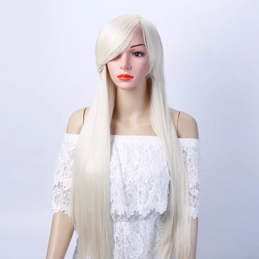 AOSIWIG 75CM Long Straight Cosplay Wig Women's Heat Resistant Synthetic Hair Costume Wigs | Шиньоны и парики