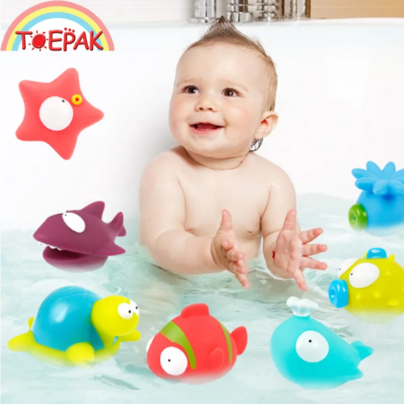 Toepak резиновые морских Животные поплавок писк звук воды ванна душа ребенка Дети