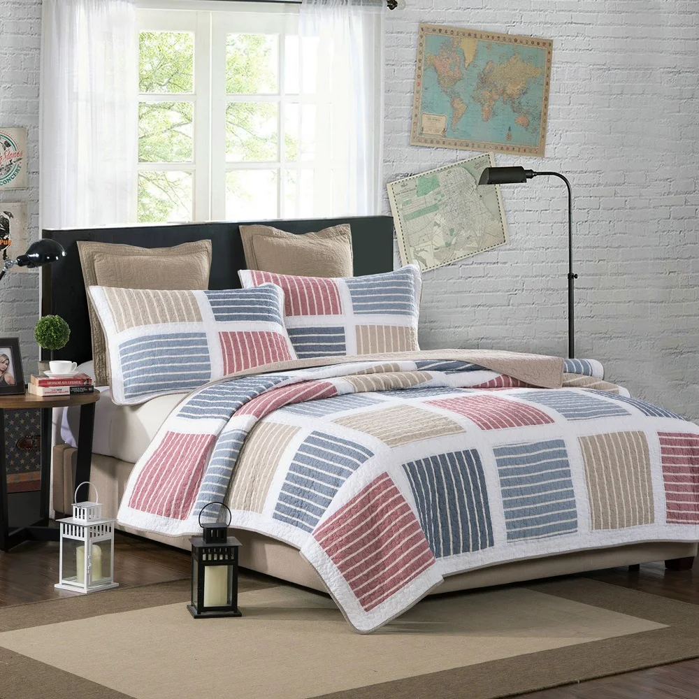 CHAUSUB Bedspread on the Bed Quilt Set 3PC Patchwork Cotton Quilted Bed Cover Pillowcase Coverlet Queen Size Double Blanket
CHAUSUB Bedspread on the Bed Quilt Set 3PC Patchwork Cotton Quilted Bed Cover Pillowcase Coverlet Queen Size Double Blanket