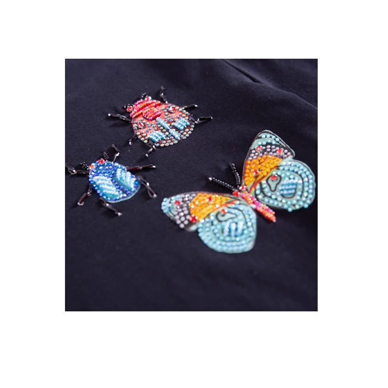 T-shirt Women Short Sleeve Diamonds Beading Small insect Camisas Mujer T Shirt Cotton Short Sleeve Tshirt Ladies Shirt Harajuku
T-shirt Women Short Sleeve Diamonds Beading Small insect Camisas Mujer T Shirt Cotton Short Sleeve Tshirt Ladies Shirt Harajuku