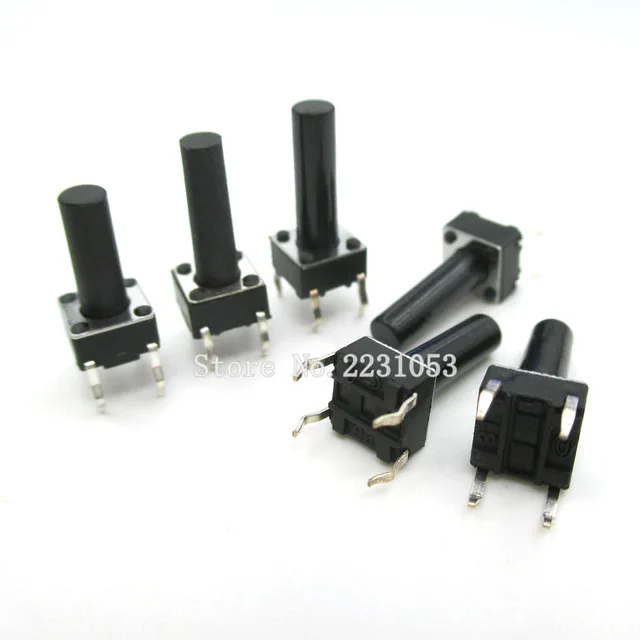 100PCS 6*6*17mm 4 Pin Tactile Tact Push Button Micro Switch Direct Plug-in Self-reset 6X6X17MM DIP Switches Top Copper
100PCS 6*6*17mm 4 Pin Tactile Tact Push Button Micro Switch Direct Plug-in Self-reset 6X6X17MM DIP Switches Top Copper
