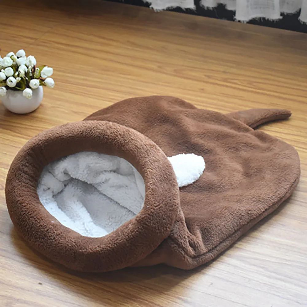 Согревающий спальный мешок для кошек мягкая теплая кровать щенков коврики