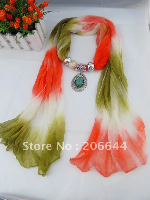 Gauze charm polyester scarves Suitable for women's hair scarf alloy and stone pendant
Gauze charm polyester scarves Suitable for women's hair scarf alloy and stone pendant