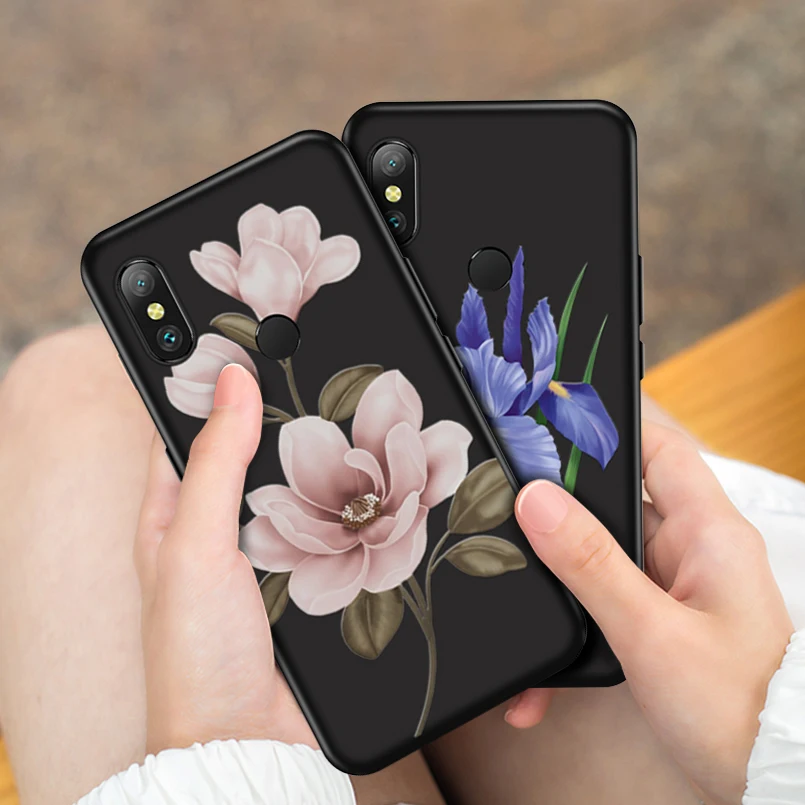 Чехол ASINA с цветами для Xiaomi Mi A2 Lite силиконовый чехол 3D рельефный противоударный