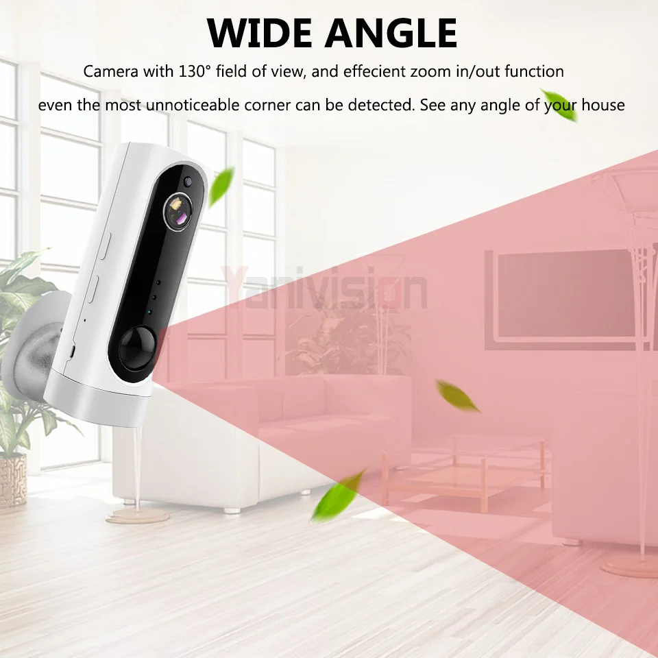Беспроводная ip-камера без проводов 1080p HD WiFi камера наблюдения 2.0MP Домашняя