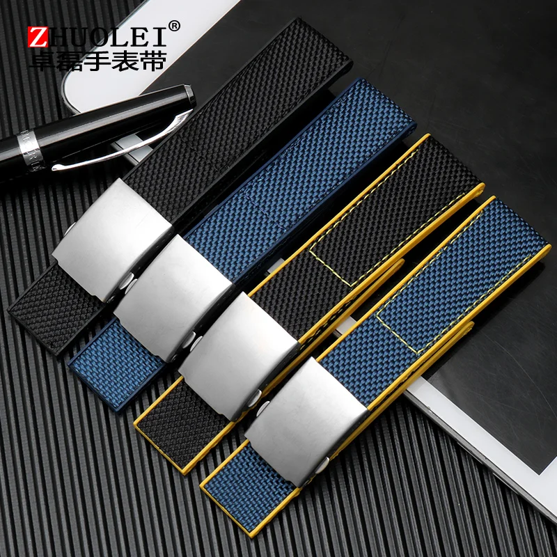 New design of high-quality nylon white silicone bottom adapted to Avenger/Aerospace Timing Wristband for 22mm men'S WATCH
New design of high-quality nylon white silicone bottom adapted to Avenger/Aerospace Timing Wristband for 22mm men'S WATCH