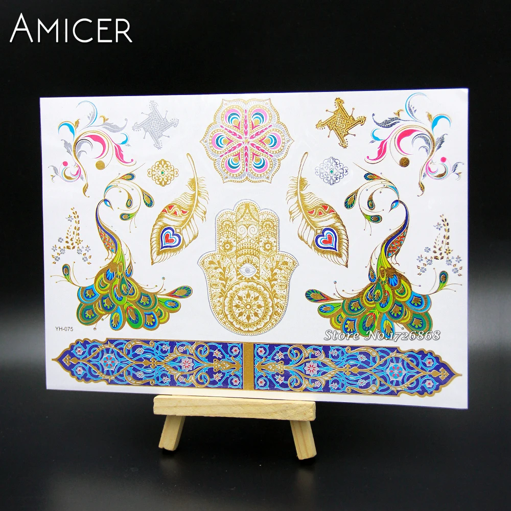 Body Art Temporary Tattoos Gold Flash Metallic Tattoo Arm Sleeves Sticker Henna Women Jewelry Waterproof For Turquoise Star deer
Body Art Temporary Tattoos Gold Flash Metallic Tattoo Arm Sleeves Sticker Henna Women Jewelry Waterproof For Turquoise Star deer