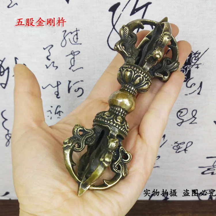 Wholesale Buddhist supplies Exorcise evil spirits talisman Tibet Buddhist practices brass 5-strand Jin Gang chu Vajra phurpa
Wholesale Buddhist supplies Exorcise evil spirits talisman Tibet Buddhist practices brass 5-strand Jin Gang chu Vajra phurpa