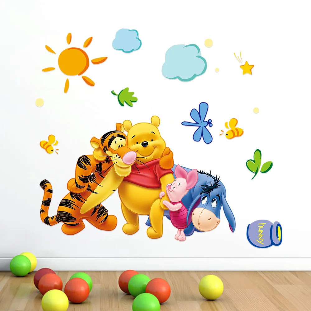 Cute Winnie the Pooh Bear Tiger wall stickers for kids room adesivo de parede Cartoon kindergarten Wall decal Nursery Room Decor
Cute Winnie the Pooh Bear Tiger wall stickers for kids room adesivo de parede Cartoon kindergarten Wall decal Nursery Room Decor
