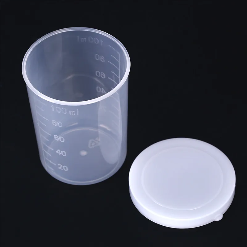 

100 мл Пластиковые мерные стаканчики для жидкости, лабораторные принадлежности, прозрачный лабораторный измерительный кувшин