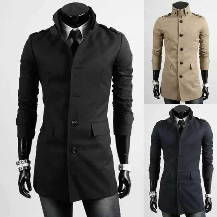 Mens Trench Coat Jacket New Autumn and Winter Fashion Single-breasted Stand-up Collar Men's Boutique Trench Coat
Mens Trench Coat Jacket New Autumn and Winter Fashion Single-breasted Stand-up Collar Men's Boutique Trench Coat