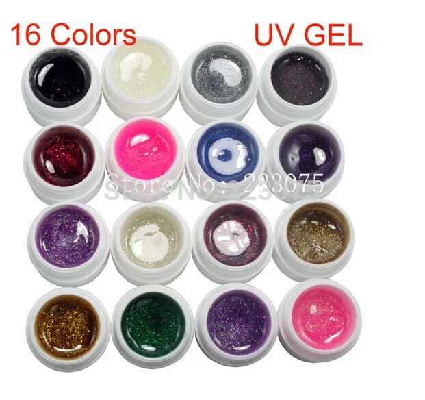 New DIY 16 Color Glitter Dust UV Builder Gel Set for False French Tips Salon Tools Nail Art
New DIY 16 Color Glitter Dust UV Builder Gel Set for False French Tips Salon Tools Nail Art