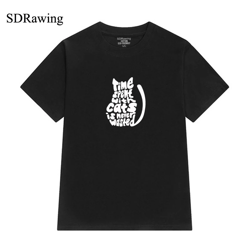 Time Spent with Cats is never wasted Print womens cotton T shirts for cat lover tops Graphic Tees Hipster women clothing Tumblr
Time Spent with Cats is never wasted Print womens cotton T shirts for cat lover tops Graphic Tees Hipster women clothing Tumblr