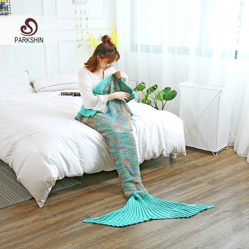 Parkshin Multi Colors Knitted Mermaid Tail Blanket Adult/Child Sleeping Bag Mermaid Throw Blanket Sofa Blanket Wholesale
Parkshin Multi Colors Knitted Mermaid Tail Blanket Adult/Child Sleeping Bag Mermaid Throw Blanket Sofa Blanket Wholesale
