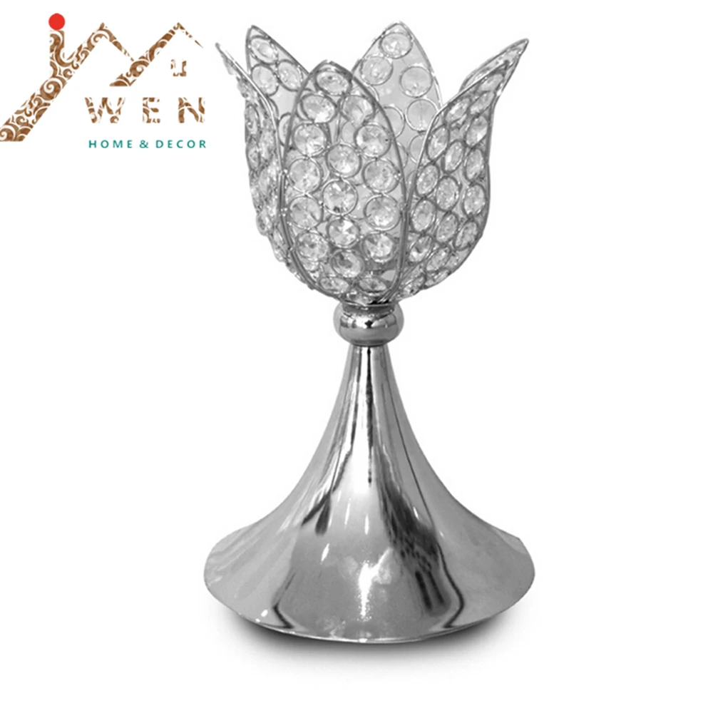 

Classic gold/ silver finish lotus wedding candle holder event or party candle stand home decor metal candlestick 1 lot = 10 pcs