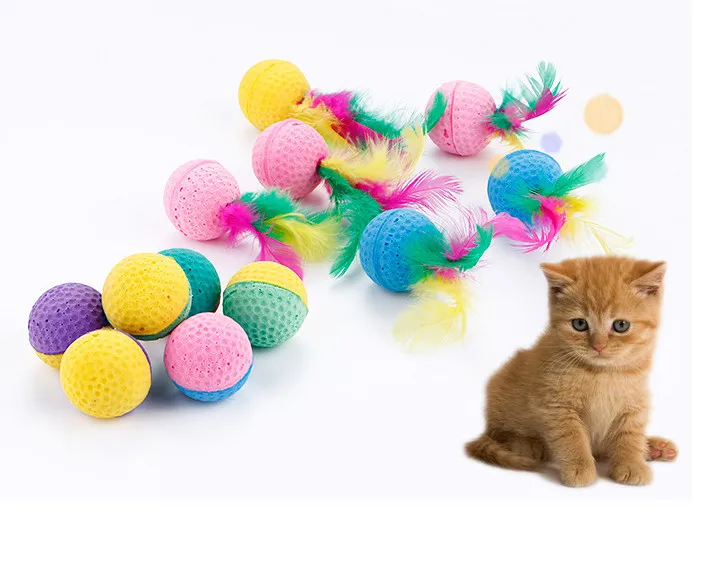 usd 0.39/pc Free shipping pet cat kitten toys playing toys foam latex balls withe feather 20pcs/lot
usd 0.39/pc Free shipping pet cat kitten toys playing toys foam latex balls withe feather 20pcs/lot