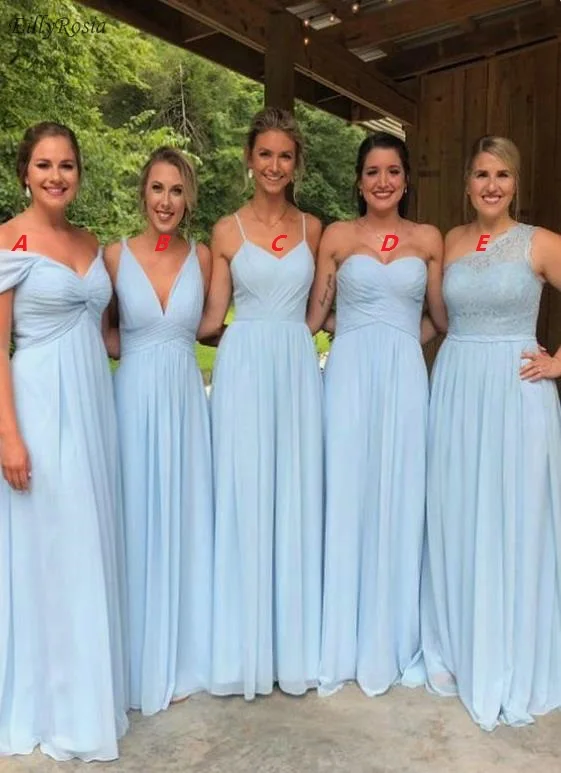 Light Blue Chiffon Long Bridesmaid Dresses for Wedding Party 5 Style Design Elegant Simple Boho Maid of Honor Dress Pleat Lace
Light Blue Chiffon Long Bridesmaid Dresses for Wedding Party 5 Style Design Elegant Simple Boho Maid of Honor Dress Pleat Lace