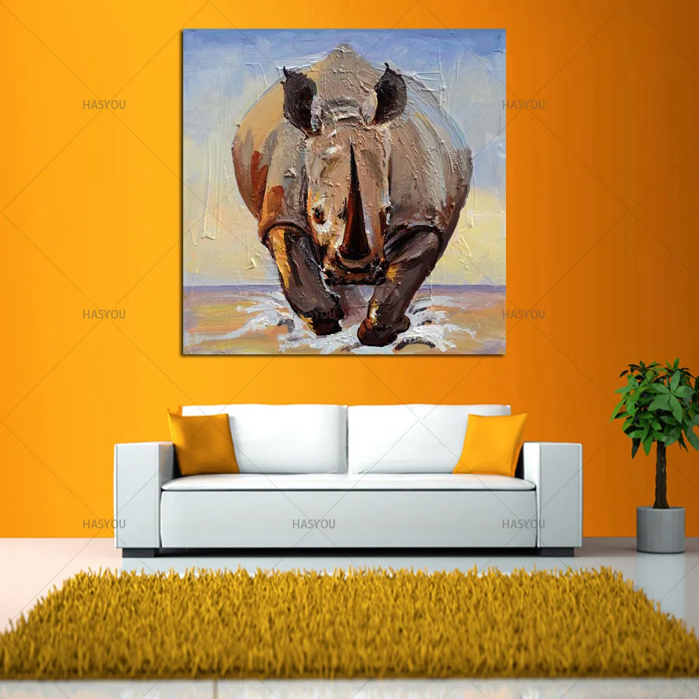 Strong Rhinoceros Oil Painting 100% Hand Painted Decorative Wall Animal Painting Art Modern Abstract Painting Decor Picture
Strong Rhinoceros Oil Painting 100% Hand Painted Decorative Wall Animal Painting Art Modern Abstract Painting Decor Picture