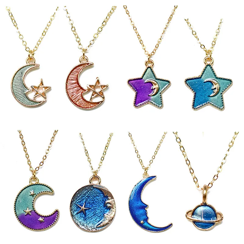Original New Novelty Cute Moon and Star Pendant Necklaces Women Colored Moon Choker Necklace Female Party Jewelry New Year Gifts
Original New Novelty Cute Moon and Star Pendant Necklaces Women Colored Moon Choker Necklace Female Party Jewelry New Year Gifts