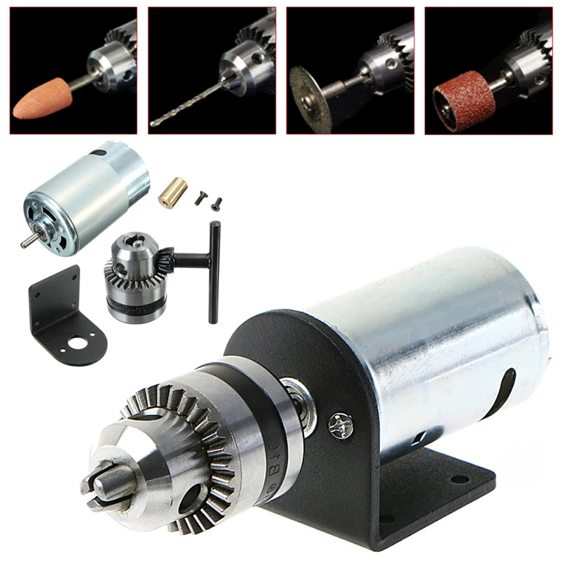 OOTDTY Mini Hand Drill DIY Lathe Press 555 Motor w/ 1/8" Chuck+ Mounting Bracket 12-36V
OOTDTY Mini Hand Drill DIY Lathe Press 555 Motor w/ 1/8" Chuck+ Mounting Bracket 12-36V