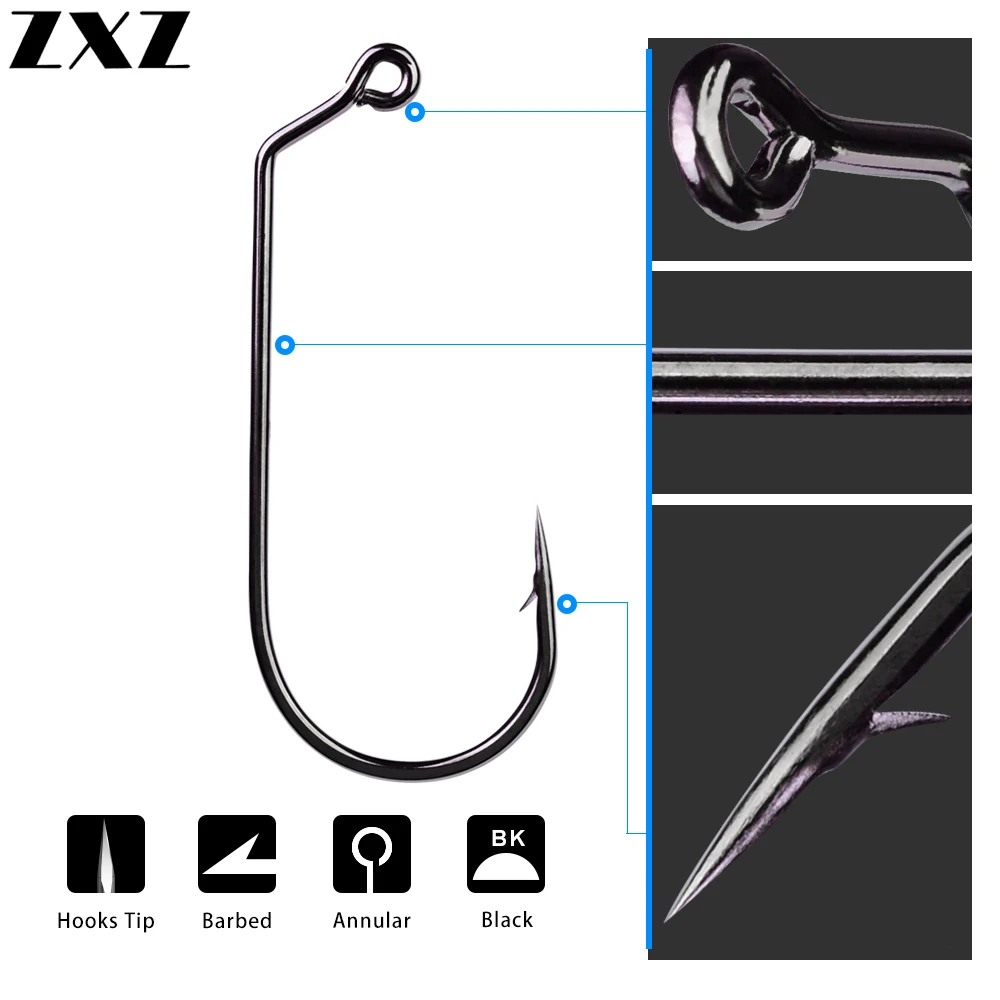 50pcs New Big Sharp Barbed Crank Hook For Fishing High Carbon Steel 1/0# 2/0# 3/0# 5/0# Rig Jig Carp Fishing Soft Bait Worm Hook
50pcs New Big Sharp Barbed Crank Hook For Fishing High Carbon Steel 1/0# 2/0# 3/0# 5/0# Rig Jig Carp Fishing Soft Bait Worm Hook