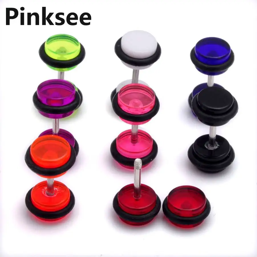 16PCS Cheater Illusion faux fake Ear Plugs Gauges 6mm Round Earrings Studs 8 Colors Mixed Piercing Body Jewelry Wholesale
16PCS Cheater Illusion faux fake Ear Plugs Gauges 6mm Round Earrings Studs 8 Colors Mixed Piercing Body Jewelry Wholesale