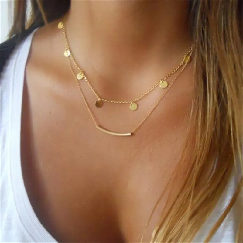 x075 New Multilayer Chains Necklace Women Gold Color Metal Coin Pendant Choker Necklace Boho Summer Jewelry Statement Necklace
x075 New Multilayer Chains Necklace Women Gold Color Metal Coin Pendant Choker Necklace Boho Summer Jewelry Statement Necklace
