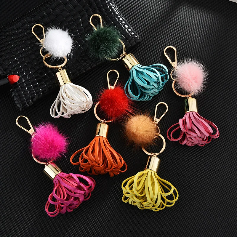 New pu leather Keychain lantern tassel key Chain Pom Pom ball pendant car Keyring ornaments gifts K2295
New pu leather Keychain lantern tassel key Chain Pom Pom ball pendant car Keyring ornaments gifts K2295