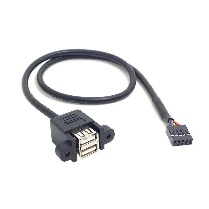Штабелируемый 9-контактный разъем с двумя USB-портами 2,0 типа А для материнской платы, кабель с отверстиями для винтовой панели, 30 см, 50 см, 100 см
Штабелируемый 9-контактный разъем с двумя USB-портами 2,0 типа А для материнской платы, кабель с отверстиями для винтовой панели, 30 см, 50 см, 100 см