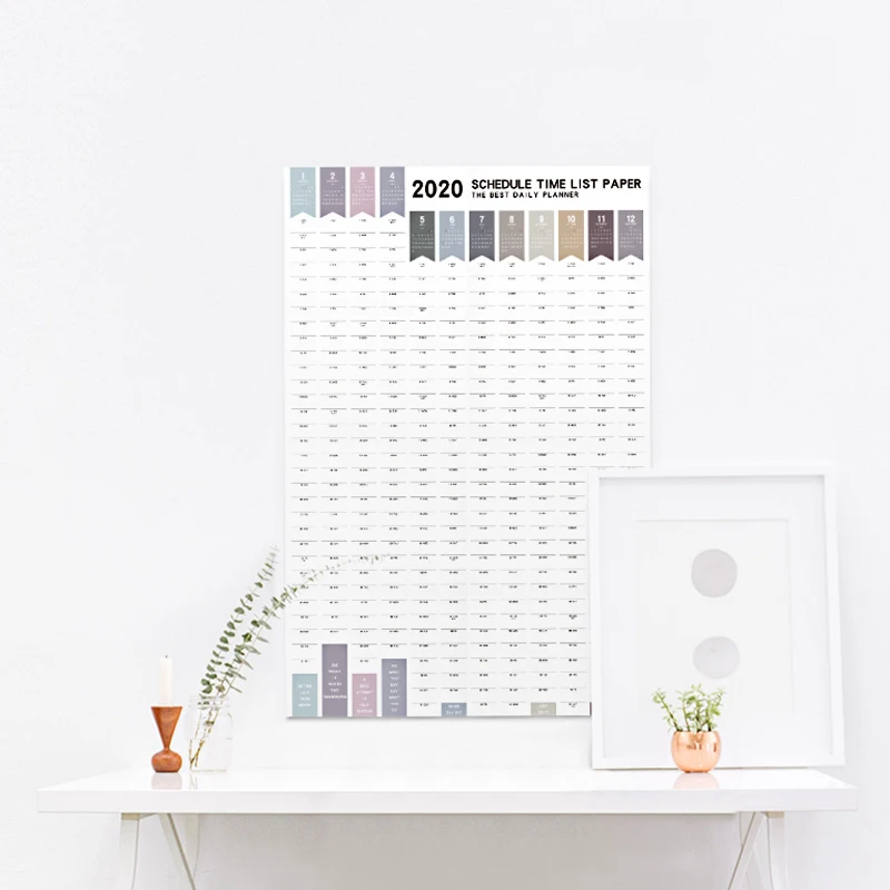 JIANWU 1PC agenda 2019 2020 365 дней настенный бумажный календарь ежедневник заметки очень