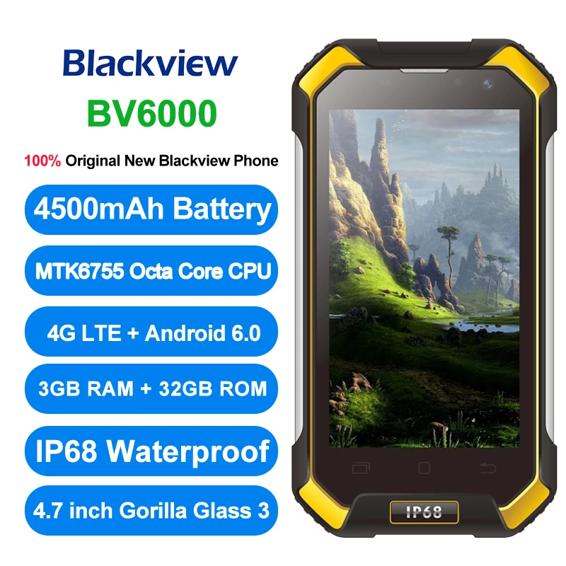 Оригинал Blackview BV6000 Android 6.0 MTK6755 Окта основные 2.0 ГГц 3 ГБ ОПЕРАТИВНОЙ ПАМЯТИ 32 ROM 4 Г LTE