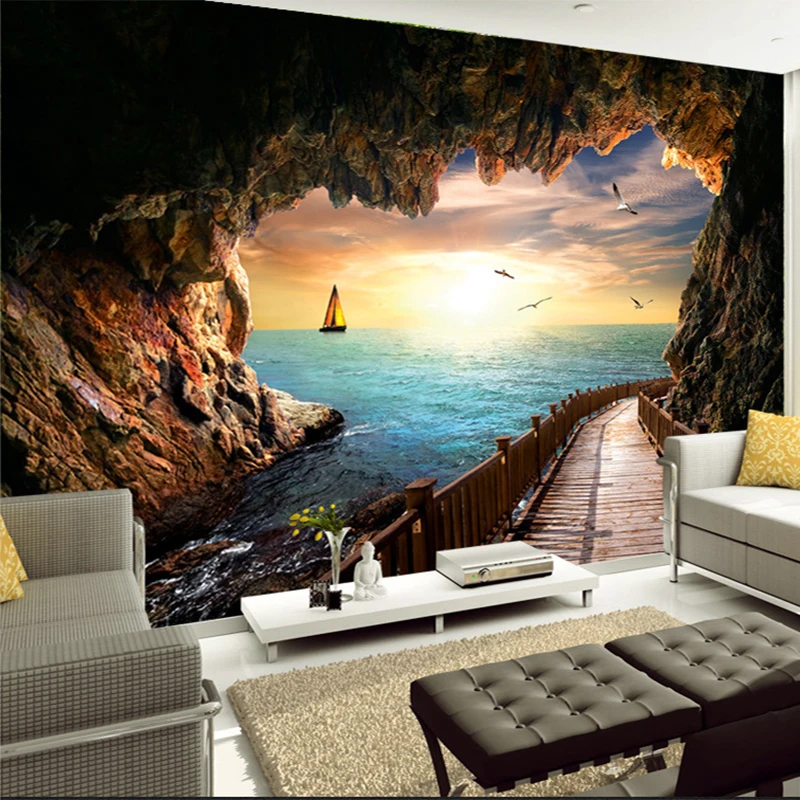 3D Mural Wallpaper For Wall Sunset Seascape From Cave Long Gallery Photo Wall Paper For Living Room TV Sofa Backdrop Wall Cover
3D Mural Wallpaper For Wall Sunset Seascape From Cave Long Gallery Photo Wall Paper For Living Room TV Sofa Backdrop Wall Cover