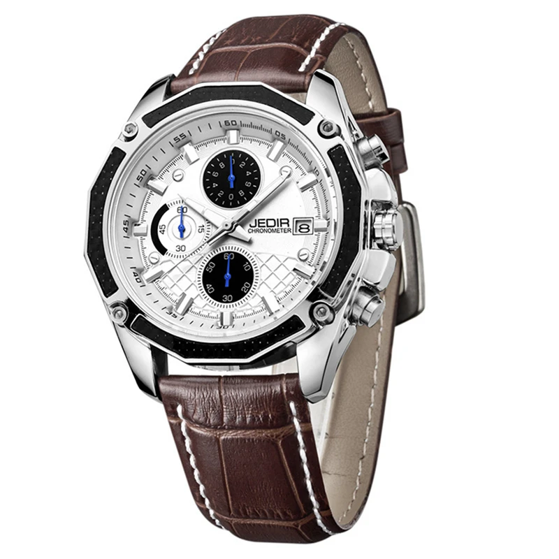 Genuine JEDIR quartz male watches Genuine Leather watches racing men Students game Run Chronograph Watch male glow hands
Genuine JEDIR quartz male watches Genuine Leather watches racing men Students game Run Chronograph Watch male glow hands
